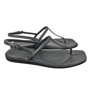 Crocs Miami Thong Flip Sandals Womens 10 Strappy Slingback Flexible Comfort